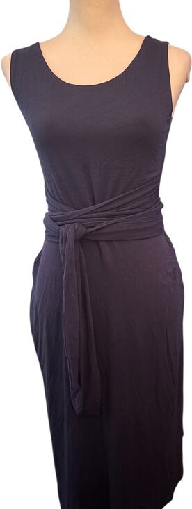 Boden Dresses & Skirts - Boden Navy Jersey Wrap Dress Tie Waist Sleeveless, Size 6 Long